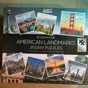 Seven in one American landmarks jigsaw puzzle